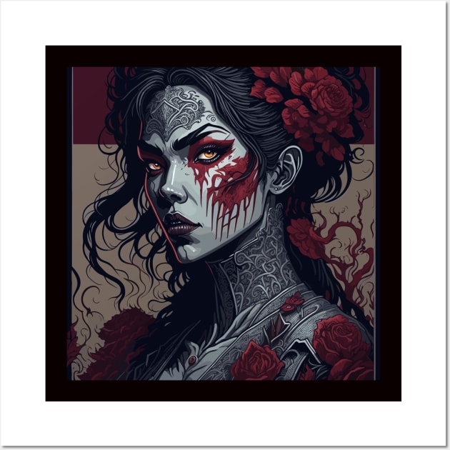 Elegant Inkpunk Depiction of the Attractive Undead Wall Art by JakesRWild